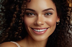 Woman with veneers in Plano