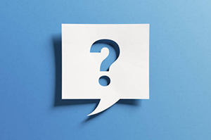 Question mark on blue background