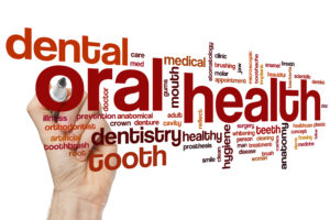 Sign with oral health related words